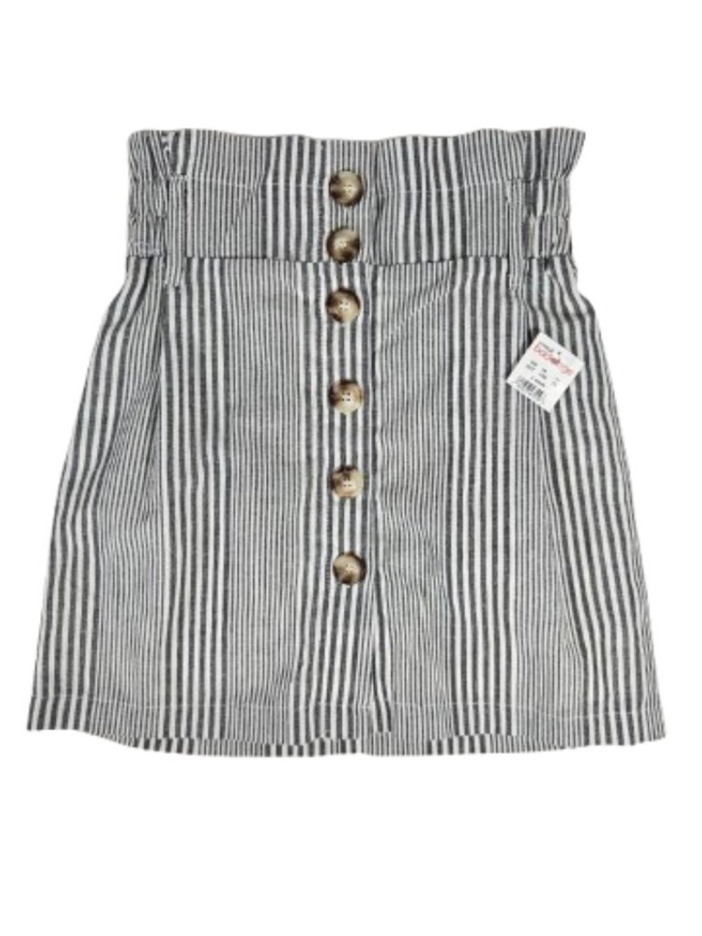 Favlux Black and White Striped High Waist Mini Skirt Women's Size Small